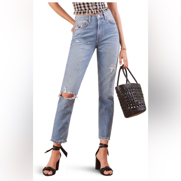 Reformation Julia High Cigarette Jean in Arches Wash Ankle length , size 27 - Picture 1 of 10